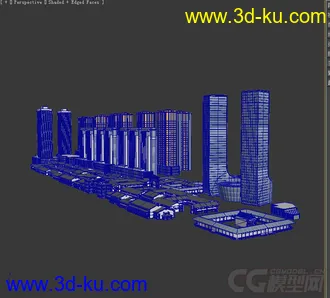 3D打印模型商业楼房与两层古建的图片