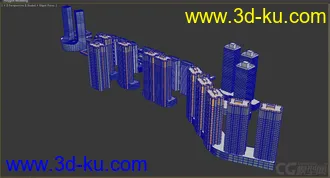 3D打印模型商业楼房与两层古建的图片