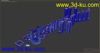 3D打印模型商业楼房与两层古建的图片