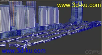 3D打印模型商业楼房与两层古建的图片