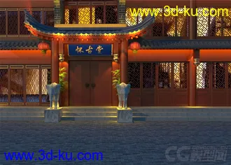 3D打印模型东方古建门头的图片