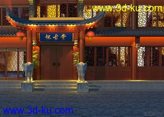 3D打印模型东方古建门头的图片