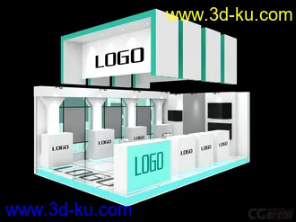 3D打印模型自己做的一个展台带灯光材质的图片