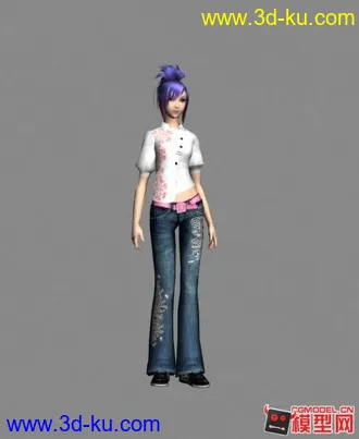 3D打印模型重新上传——跳舞的女孩，带骨骼，带动作。的图片