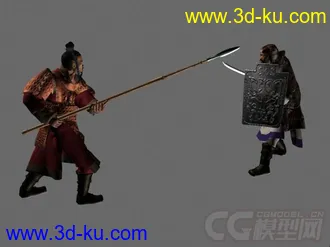 3D打印模型古代士兵 打仗冷兵器对打动作的图片