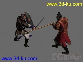 3D打印模型古代士兵 打仗冷兵器对打动作的图片