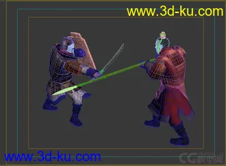 3D打印模型古代士兵 打仗冷兵器对打动作的图片