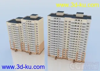 3D打印模型发福利，面数不是很多的常见写实3D建筑的图片