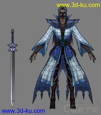 3D打印模型古代长袍武将 仙侠 渲染的图片