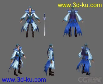 3D打印模型古代长袍武将 仙侠 渲染的图片