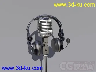 3D打印模型这是一个电脑的耳机=。=还有一个很水的麦的图片