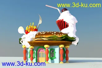 3D打印模型汉堡屋的图片