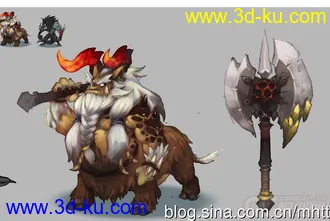 3D打印模型一个人头牛人的练习的图片