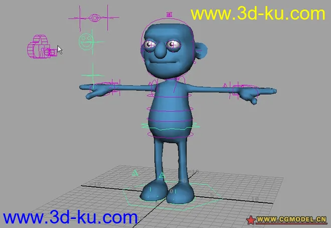 带绑定经典小蓝人模型的图片2