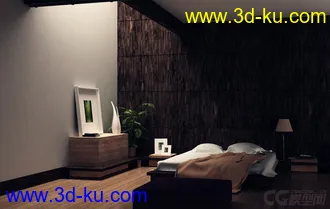 一个小小的室内模型渲染作品的图片