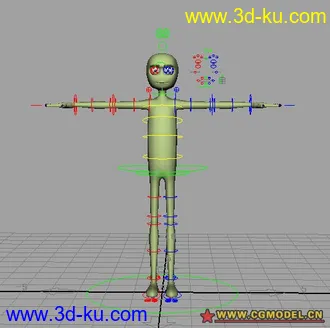 3D打印模型绑定好的卡通小人的图片