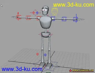 3D打印模型绑定好的卡通小人的图片