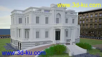 3D打印模型西方欧式白色宫殿的图片
