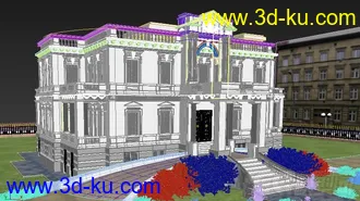 3D打印模型西方欧式白色宫殿的图片