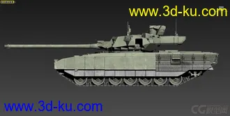 俄罗斯T-14 ARMATA(阿玛塔)主战坦克 OBJ+DDS+损坏模型的图片