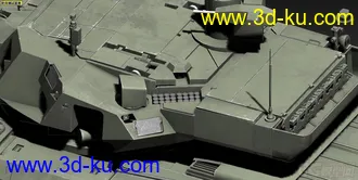 俄罗斯T-14 ARMATA(阿玛塔)主战坦克 OBJ+DDS+损坏模型的图片