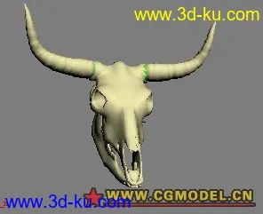 3D打印模型一个牛头骨的图片