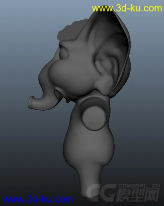 3D打印模型小象一只，贴图没处理好，将就了，没时间再细细弄了！毛发不会，随便乱弄的！的图片