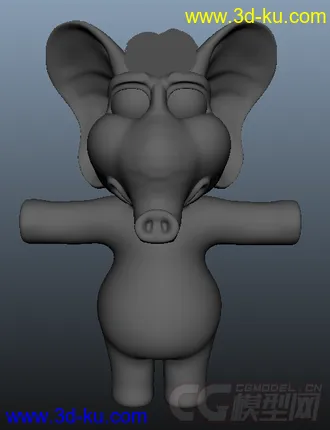 3D打印模型小象一只，贴图没处理好，将就了，没时间再细细弄了！毛发不会，随便乱弄的！的图片