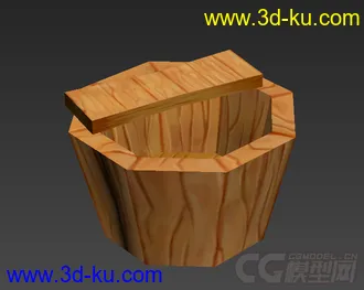 3D打印模型Q版木桶 刚才发错了 重新再发 要的来下载哦的图片