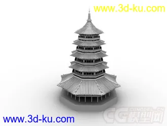 3D打印模型东方古塔   五层宝塔的图片