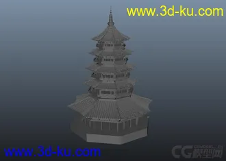 3D打印模型东方古塔   五层宝塔的图片