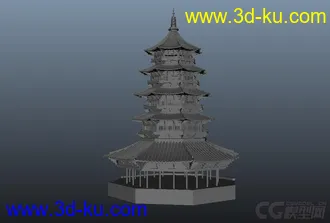 3D打印模型东方古塔   五层宝塔的图片