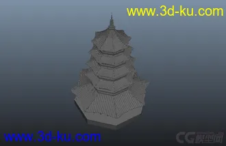 3D打印模型东方古塔   五层宝塔的图片