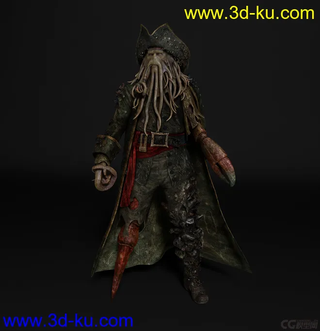 Davy Jones - Pirates of the Carabean 加勒比海盗角色模型 - 章鱼脸船长戴维琼斯的图片1