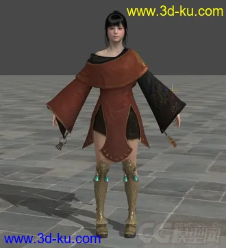 3D打印模型obj文件有贴图黑色沙漠BlackDesert女角色npc1,的图片