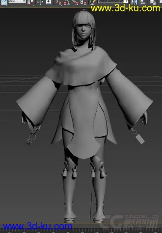 3D打印模型obj文件有贴图黑色沙漠BlackDesert女角色npc1,的图片