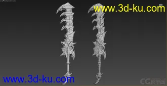 3D打印模型一柄面数很少的巨剑  喜欢的同学们就拿走吧的图片
