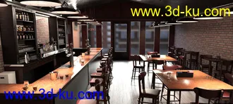 3D打印模型酒吧 休息吧 咖啡屋 酒店 吧台的图片