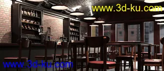 3D打印模型酒吧 休息吧 咖啡屋 酒店 吧台的图片