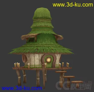 3D打印模型整套欧式Q版小红帽风格的场景建筑的图片
