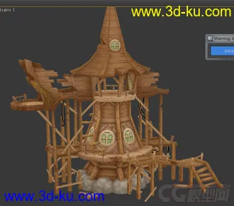 3D打印模型整套欧式Q版小红帽风格的场景建筑的图片