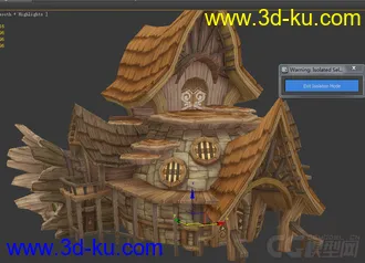3D打印模型整套欧式Q版小红帽风格的场景建筑的图片