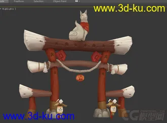 3D打印模型整套欧式Q版小红帽风格的场景建筑的图片