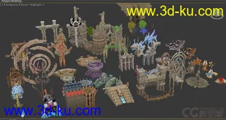 3D打印模型整套欧式Q版小红帽风格的场景建筑的图片