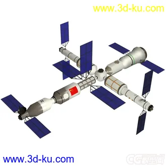 3D打印模型空间站，照着照片做的的图片