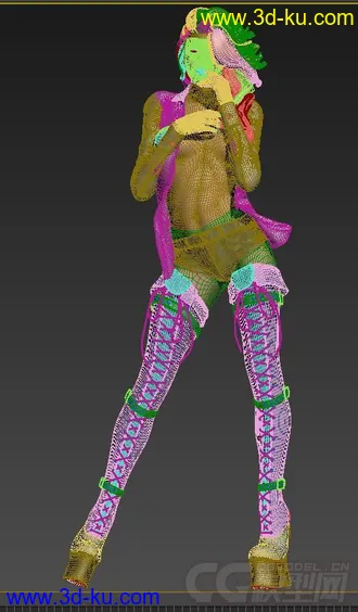 3D打印模型（免费啦）短裤超清性感美女靠，看着就爽 ?的图片