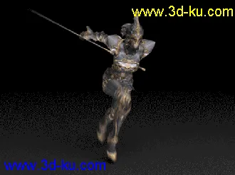 3D打印模型女剑士疾跑，可套BIP的图片