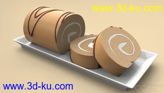3D打印模型蛋糕卷 roll cake的图片