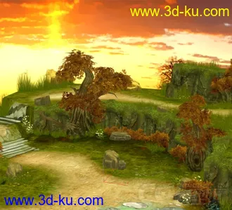 3D打印模型黄昏场景的图片