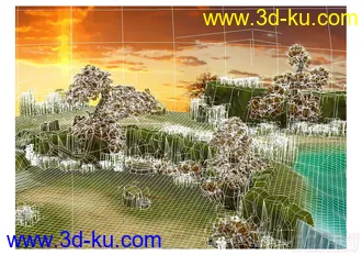 3D打印模型黄昏场景的图片